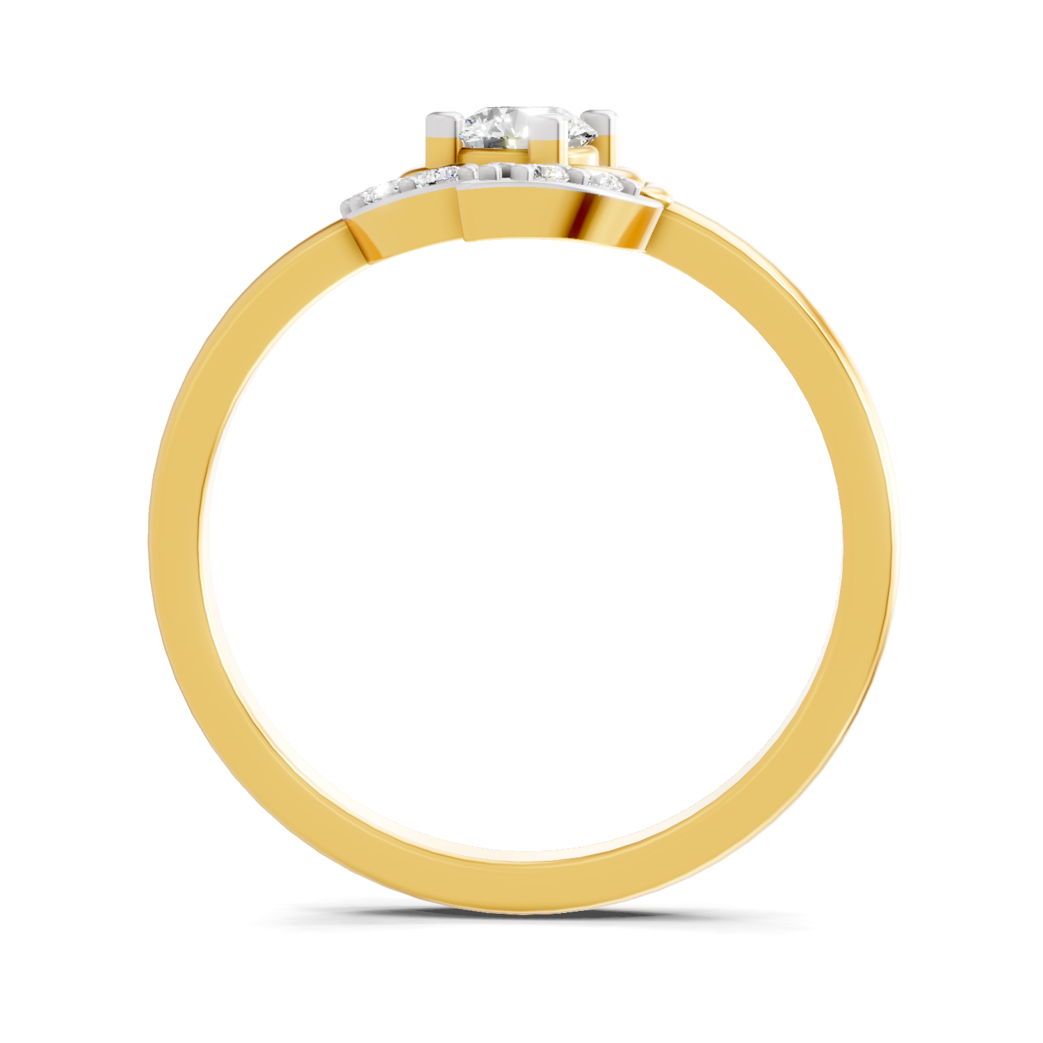 Lab Grown Diamond Ring 0.25 Carat IGI Certified Round Shape 925 Sterling Silver Gold Plated Fashion Ring