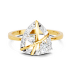 Lab Grown Diamond Ring 0.26 Carat IGI Certified Round Shape 925 Sterling Silver Gold Plated Fashion Ring