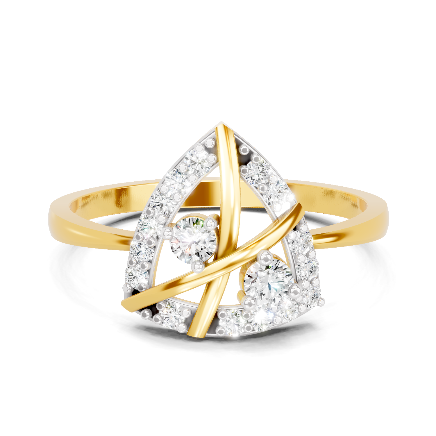 Lab Grown Diamond Ring 0.26 Carat IGI Certified Round Shape 925 Sterling Silver Gold Plated Fashion Ring
