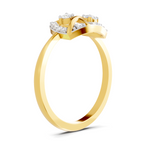 Lab Grown Diamond Ring 0.26 Carat IGI Certified Round Shape 925 Sterling Silver Gold Plated Fashion Ring