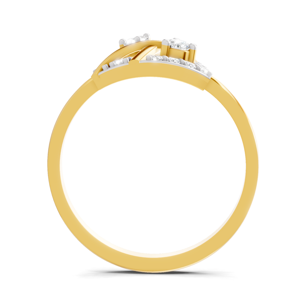 Lab Grown Diamond Ring 0.26 Carat IGI Certified Round Shape 925 Sterling Silver Gold Plated Fashion Ring