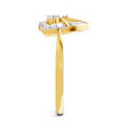 Lab Grown Diamond Ring 0.26 Carat IGI Certified Round Shape 925 Sterling Silver Gold Plated Fashion Ring