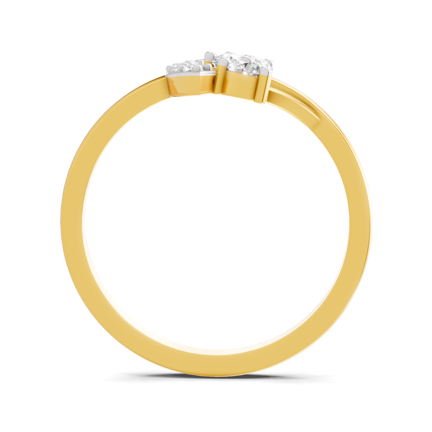 Lab Grown Diamond Ring 0.3 Carat IGI Certified Round Shape 925 Sterling Silver Gold Plated Fashion Ring