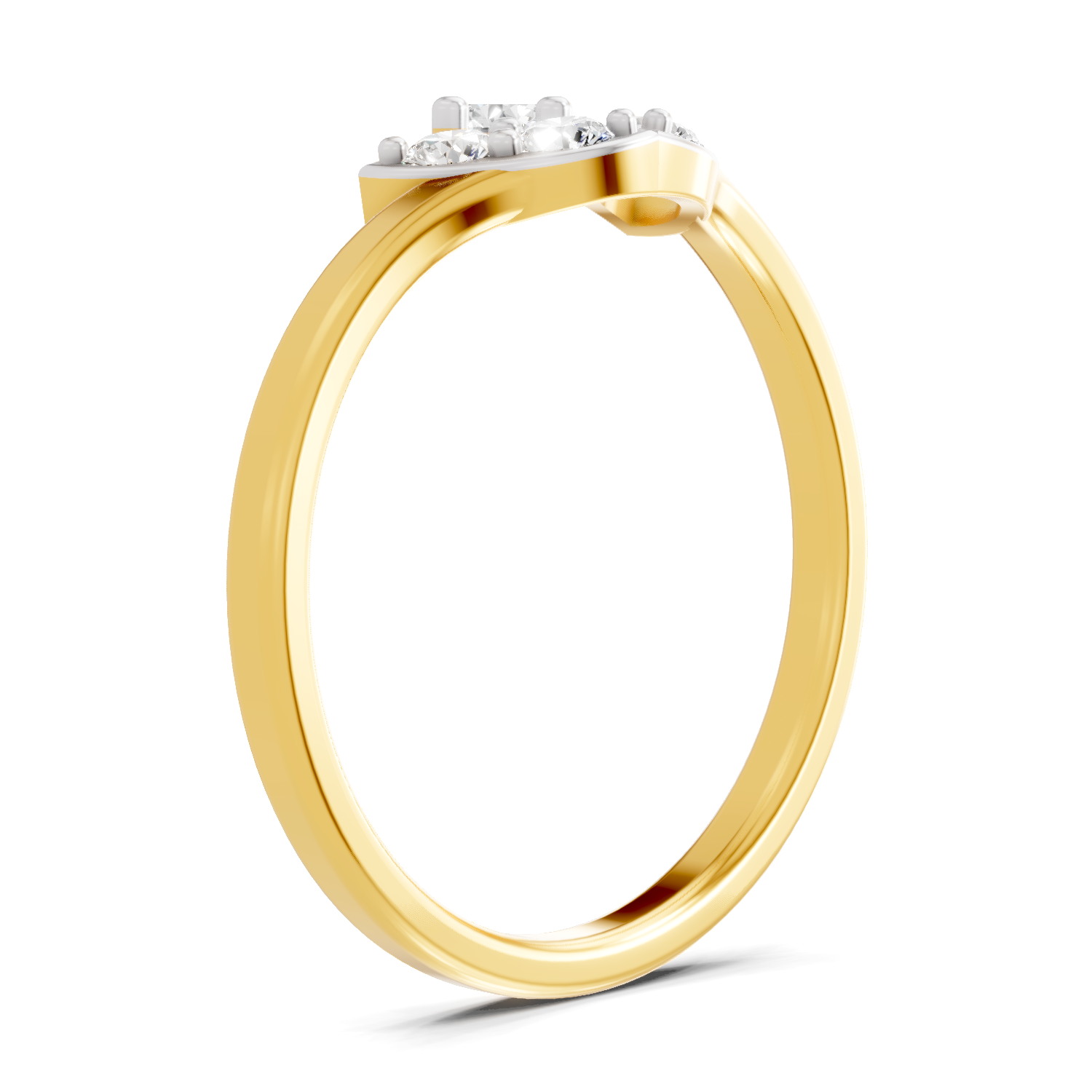 Lab Grown Diamond Ring 0.3 Carat IGI Certified Round Shape 925 Sterling Silver Gold Plated Floral Ring