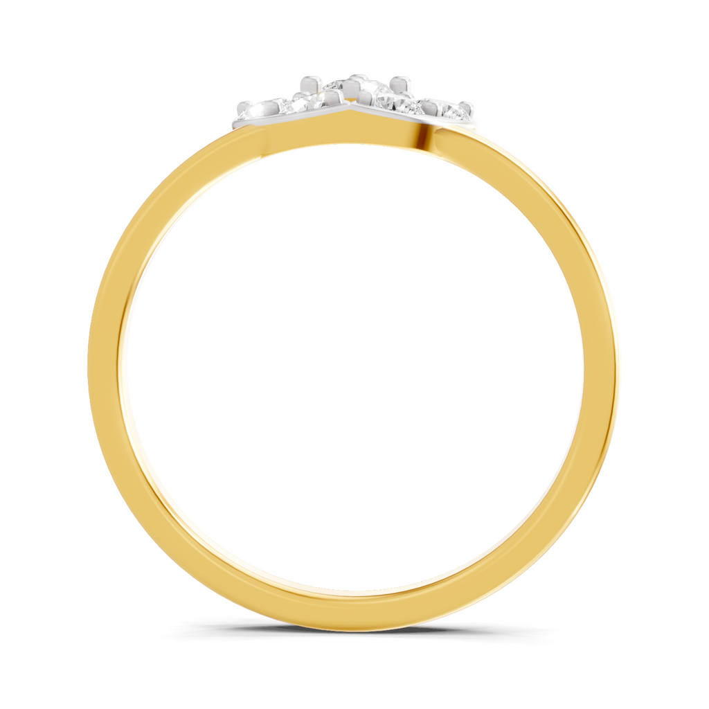 Lab Grown Diamond Ring 0.3 Carat IGI Certified Round Shape 925 Sterling Silver Gold Plated Floral Ring