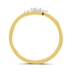 Lab Grown Diamond Ring 0.3 Carat IGI Certified Round Shape 925 Sterling Silver Gold Plated Floral Ring