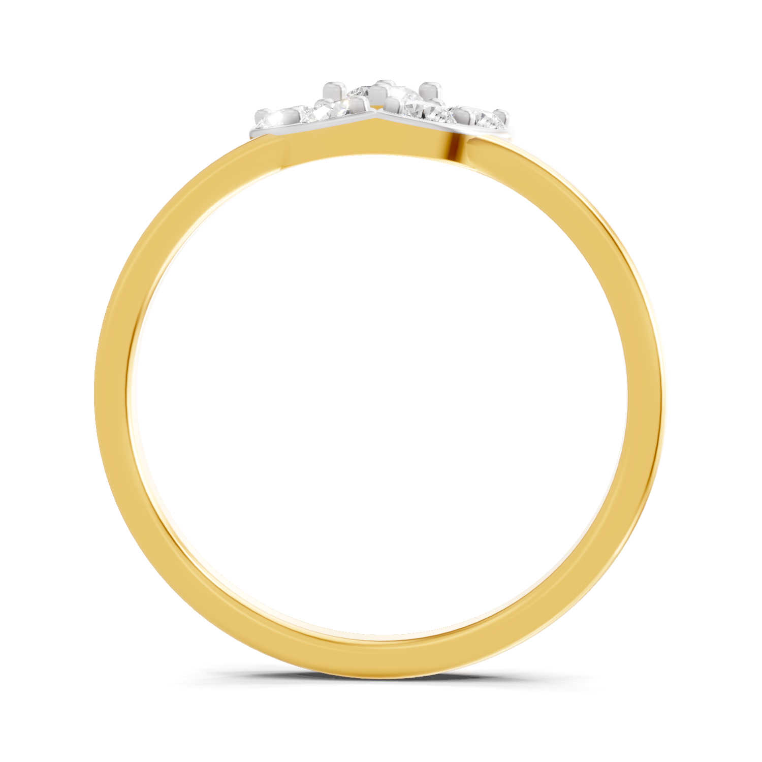 Lab Grown Diamond Ring 0.3 Carat IGI Certified Round Shape 925 Sterling Silver Gold Plated Floral Ring