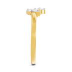 Lab Grown Diamond Ring 0.3 Carat IGI Certified Round Shape 925 Sterling Silver Gold Plated Floral Ring