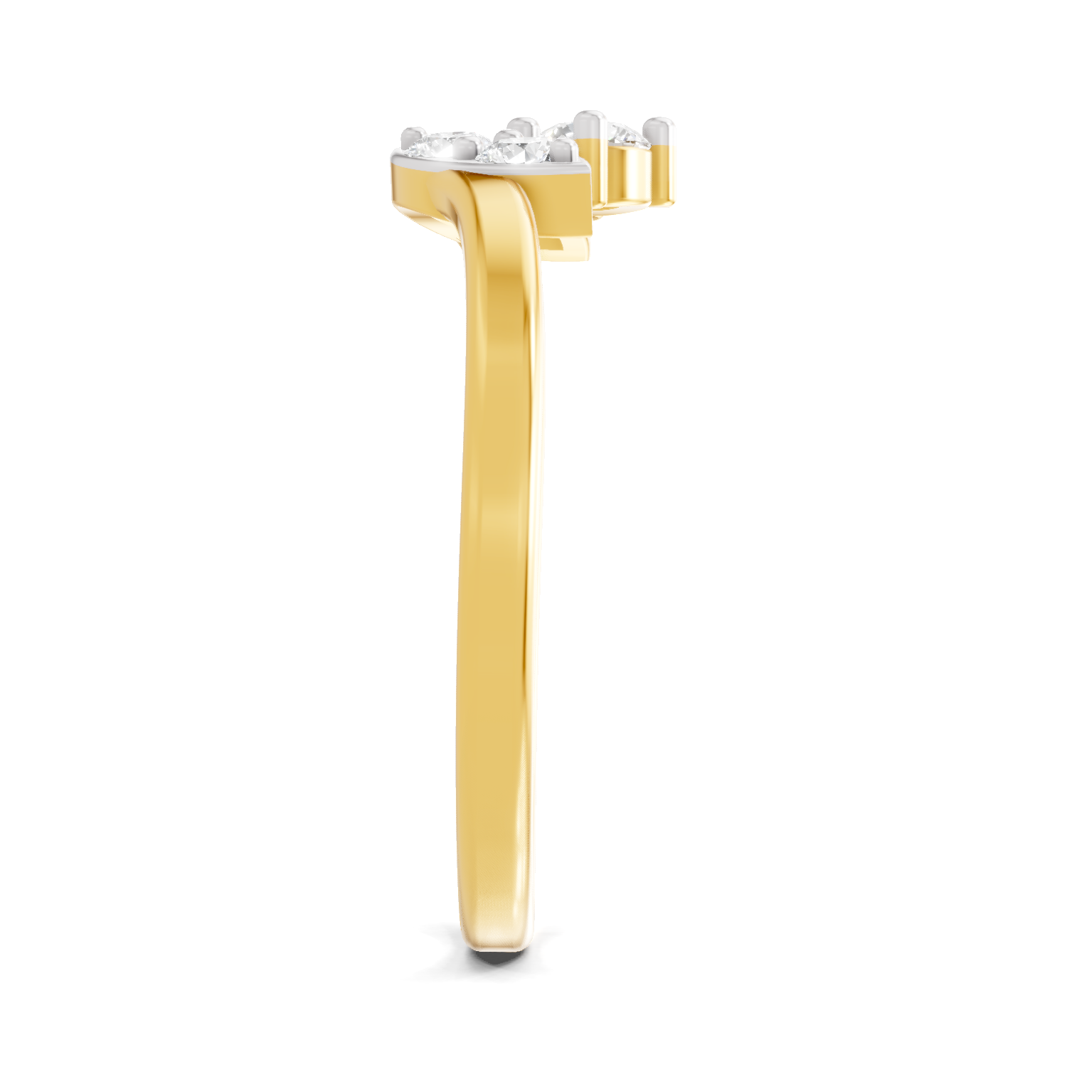 Lab Grown Diamond Ring 0.3 Carat IGI Certified Round Shape 925 Sterling Silver Gold Plated Floral Ring