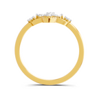 Lab Grown Diamond Ring 0.31 Carat IGI Certified Round Shape 925 Sterling Silver Gold Plated Floral Ring