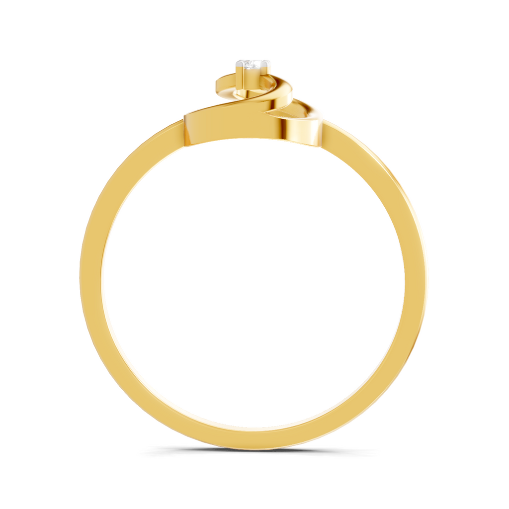 Lab Grown Diamond Ring 0.02 Carat Round Shape 925 Sterling Silver Gold Plated Oval Fashion Ring