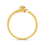 Lab Grown Diamond Ring 0.02 Carat Round Shape 925 Sterling Silver Gold Plated Oval Fashion Ring