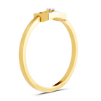 Lab Grown Diamond Ring 0.02 Carat Round Shape 925 Sterling Silver Gold Plated Fashion Ring