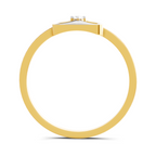Lab Grown Diamond Ring 0.02 Carat Round Shape 925 Sterling Silver Gold Plated Fashion Ring