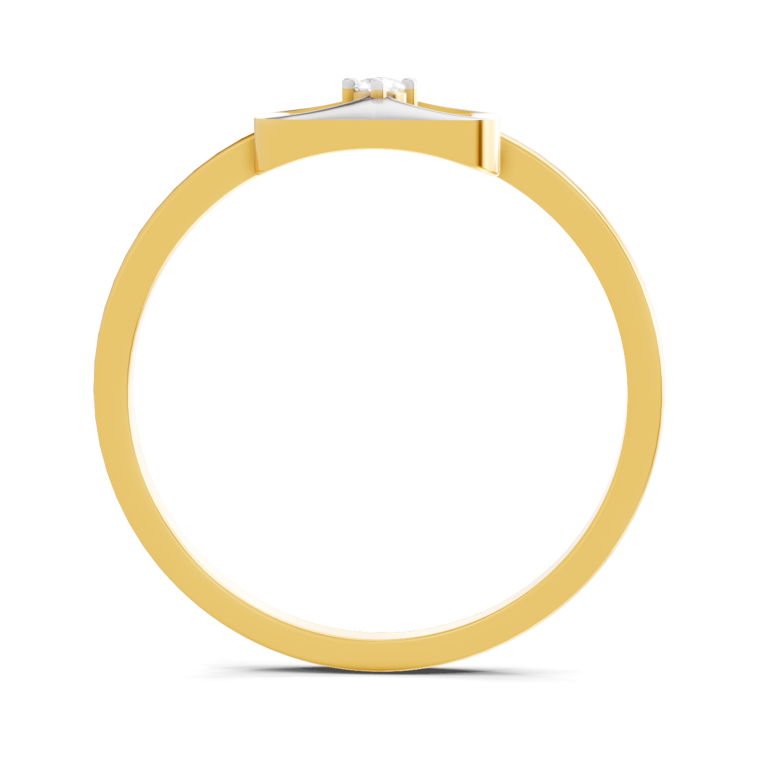 Lab Grown Diamond Ring 0.02 Carat Round Shape 925 Sterling Silver Gold Plated Fashion Ring