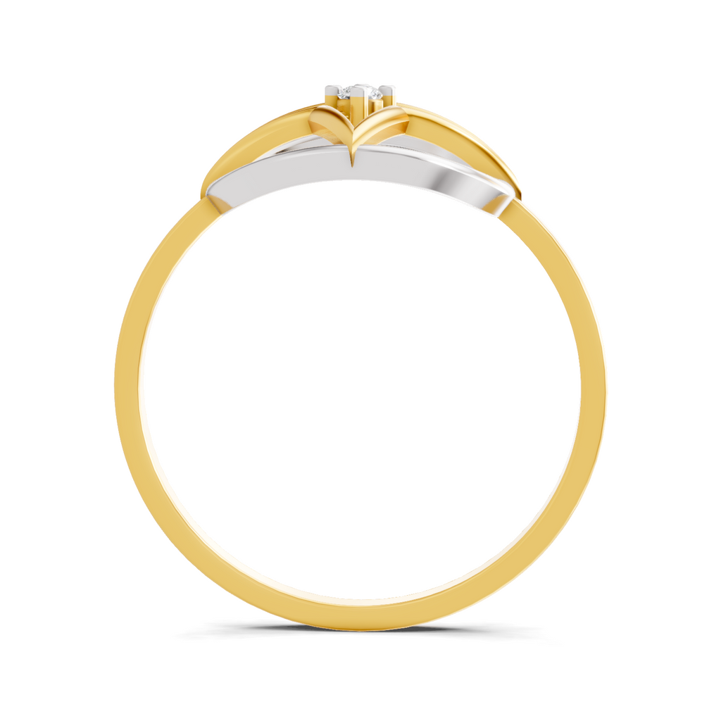 Lab Grown Diamond Ring 0.02 Carat Round Shape 925 Sterling Silver Gold Plated Star Fashion Ring