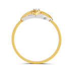 Lab Grown Diamond Ring 0.02 Carat Round Shape 925 Sterling Silver Gold Plated Star Fashion Ring