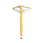 Lab Grown Diamond Ring 0.02 Carat Round Shape 925 Sterling Silver Gold Plated Star Fashion Ring