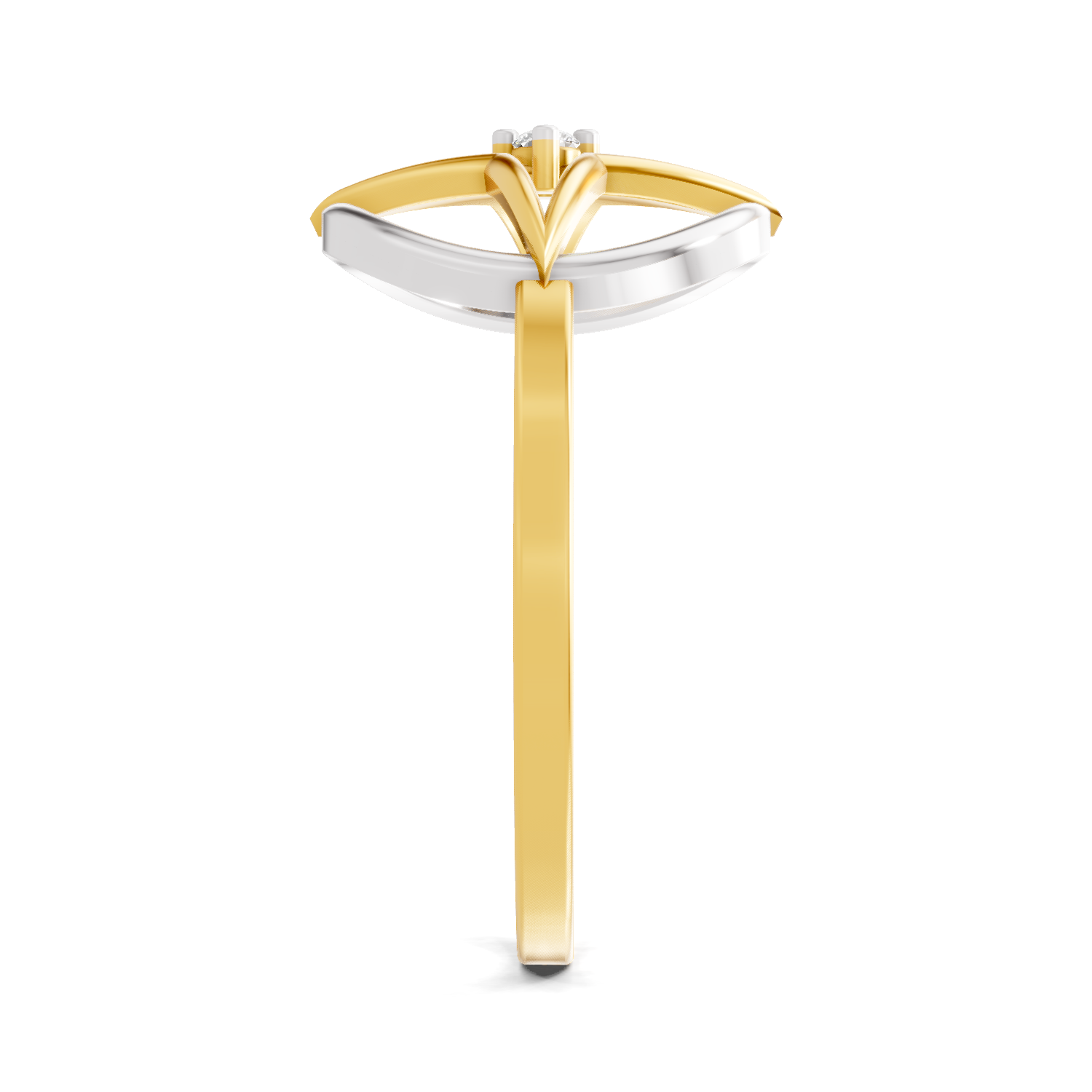 Lab Grown Diamond Ring 0.02 Carat Round Shape 925 Sterling Silver Gold Plated Star Fashion Ring