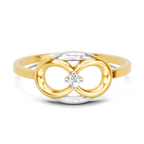 Lab Grown Diamond Ring 0.02 Carat Round Shape 925 Sterling Silver Gold Plated Ring