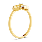 Lab Grown Diamond Ring 0.02 Carat Round Shape 925 Sterling Silver Gold Plated Ring