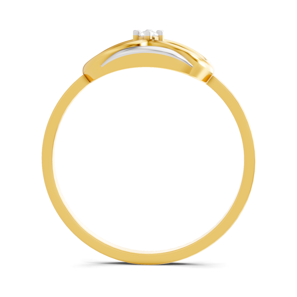 Lab Grown Diamond Ring 0.02 Carat Round Shape 925 Sterling Silver Gold Plated Ring