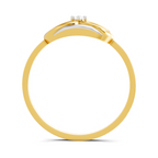 Lab Grown Diamond Ring 0.02 Carat Round Shape 925 Sterling Silver Gold Plated Ring