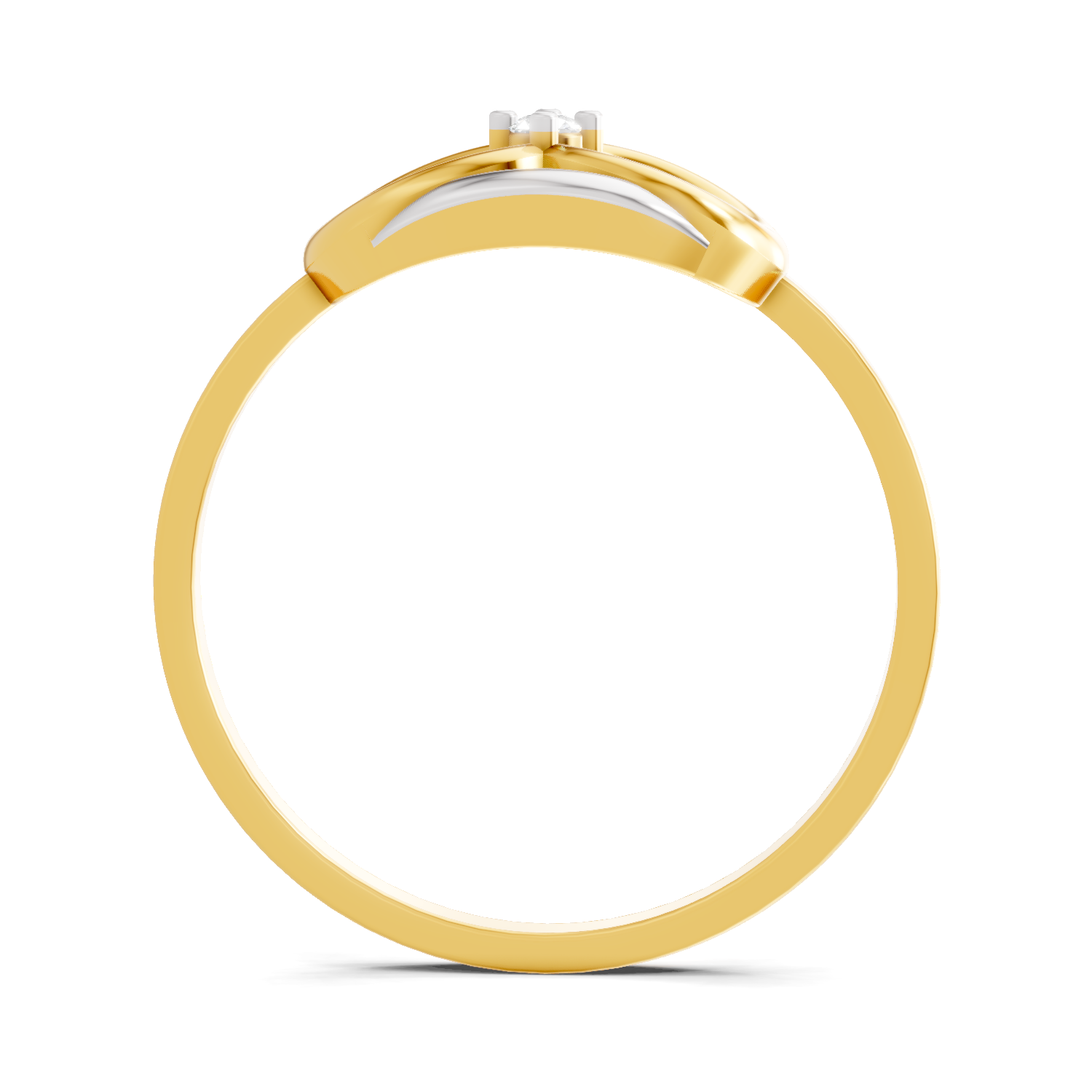Lab Grown Diamond Ring 0.02 Carat Round Shape 925 Sterling Silver Gold Plated Ring