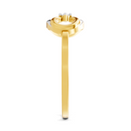 Lab Grown Diamond Ring 0.02 Carat Round Shape 925 Sterling Silver Gold Plated Ring