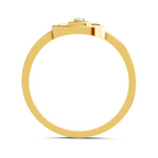 Lab Grown Diamond Ring 0.02 Carat Round Shape 925 Sterling Silver Gold Plated Circle Fashion Ring