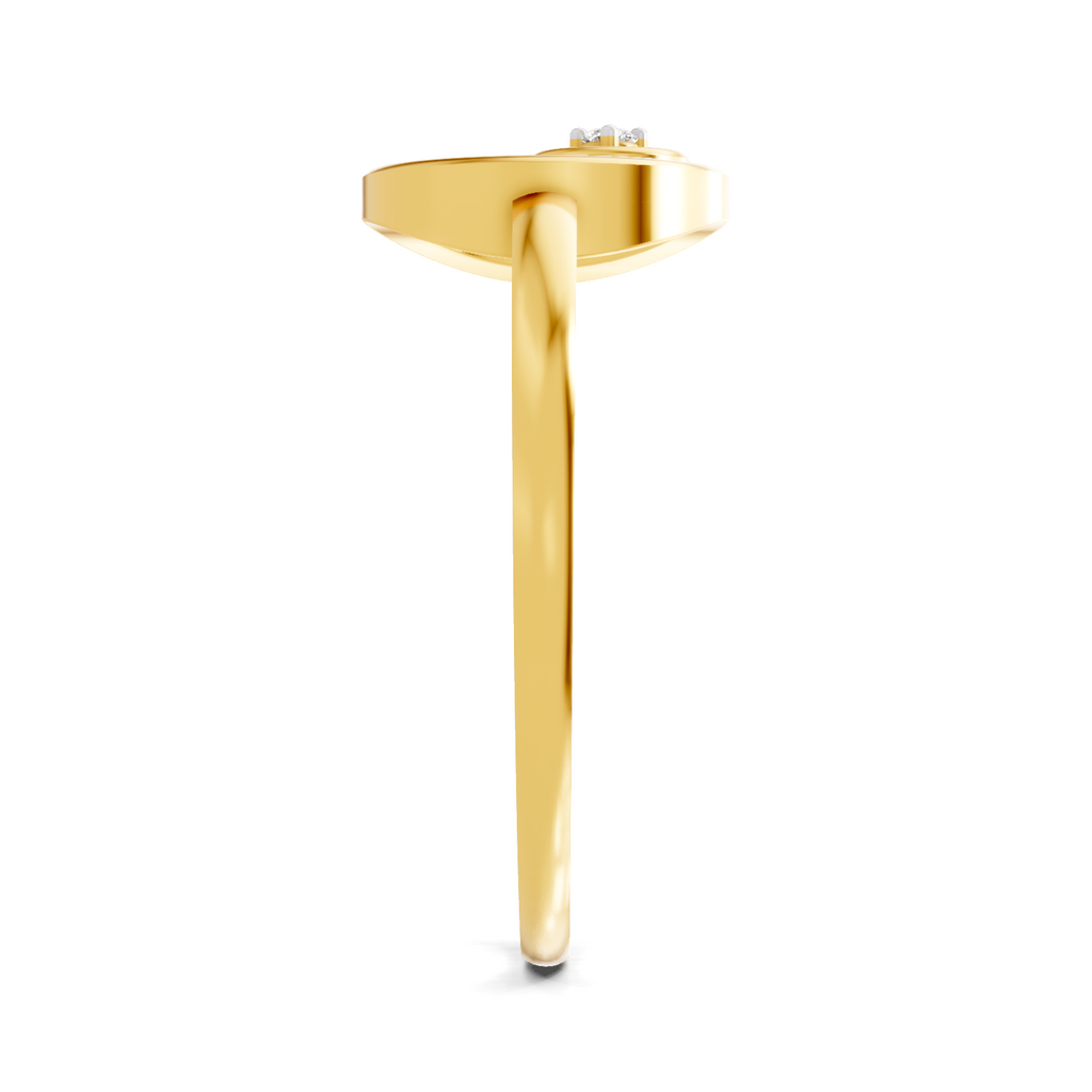 Lab Grown Diamond Ring 0.02 Carat Round Shape 925 Sterling Silver Gold Plated Circle Fashion Ring