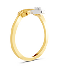 Lab Grown Diamond Ring 0.02 Carat Round Shape 925 Sterling Silver Gold Plated Infinity Ring