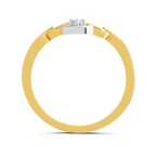 Lab Grown Diamond Ring 0.02 Carat Round Shape 925 Sterling Silver Gold Plated Infinity Ring