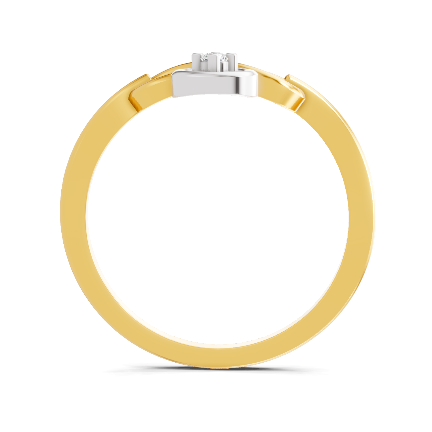 Lab Grown Diamond Ring 0.02 Carat Round Shape 925 Sterling Silver Gold Plated Infinity Ring