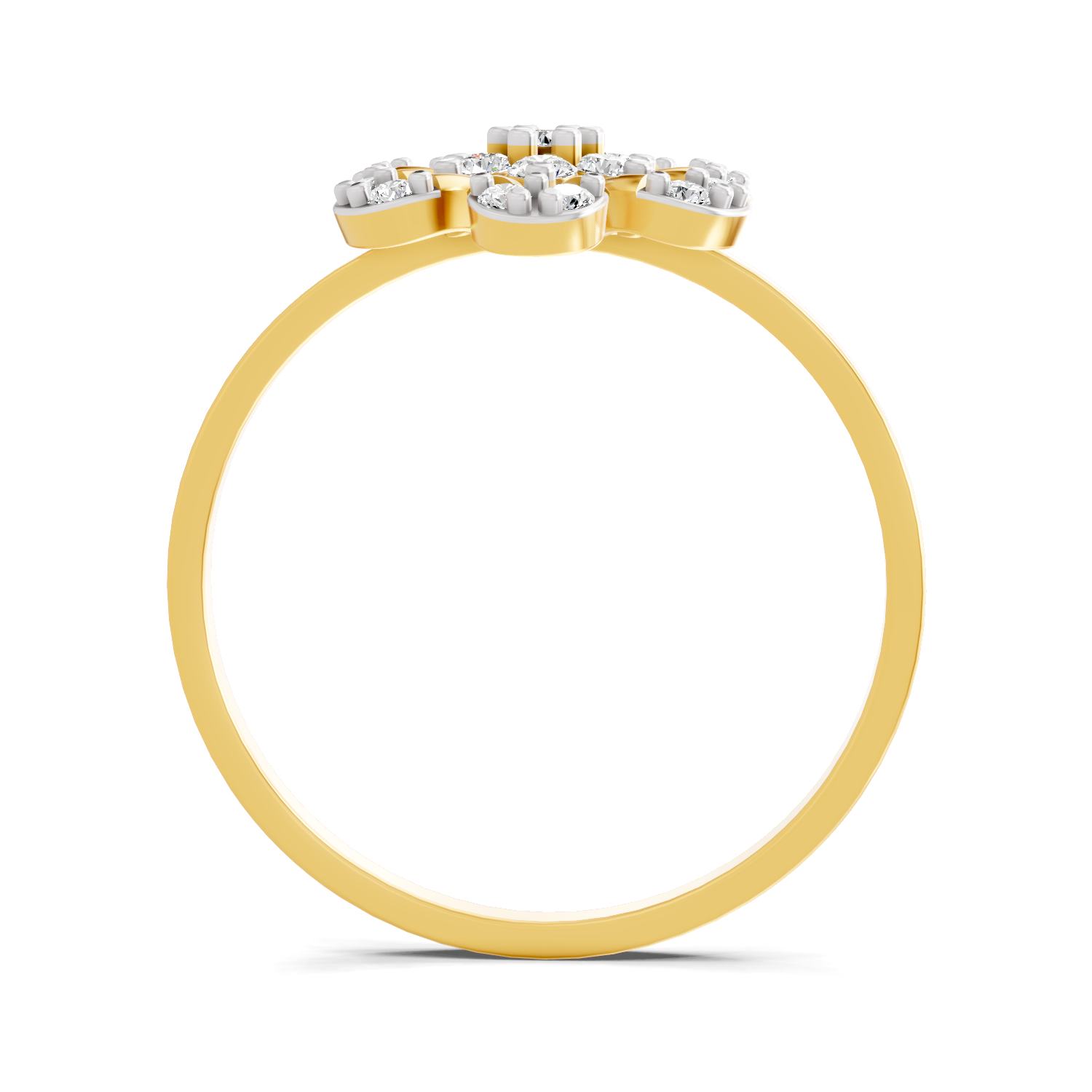 Lab Grown Diamond 0.25CT 925 Sterling Silver Gold Plated Round Shape Ring