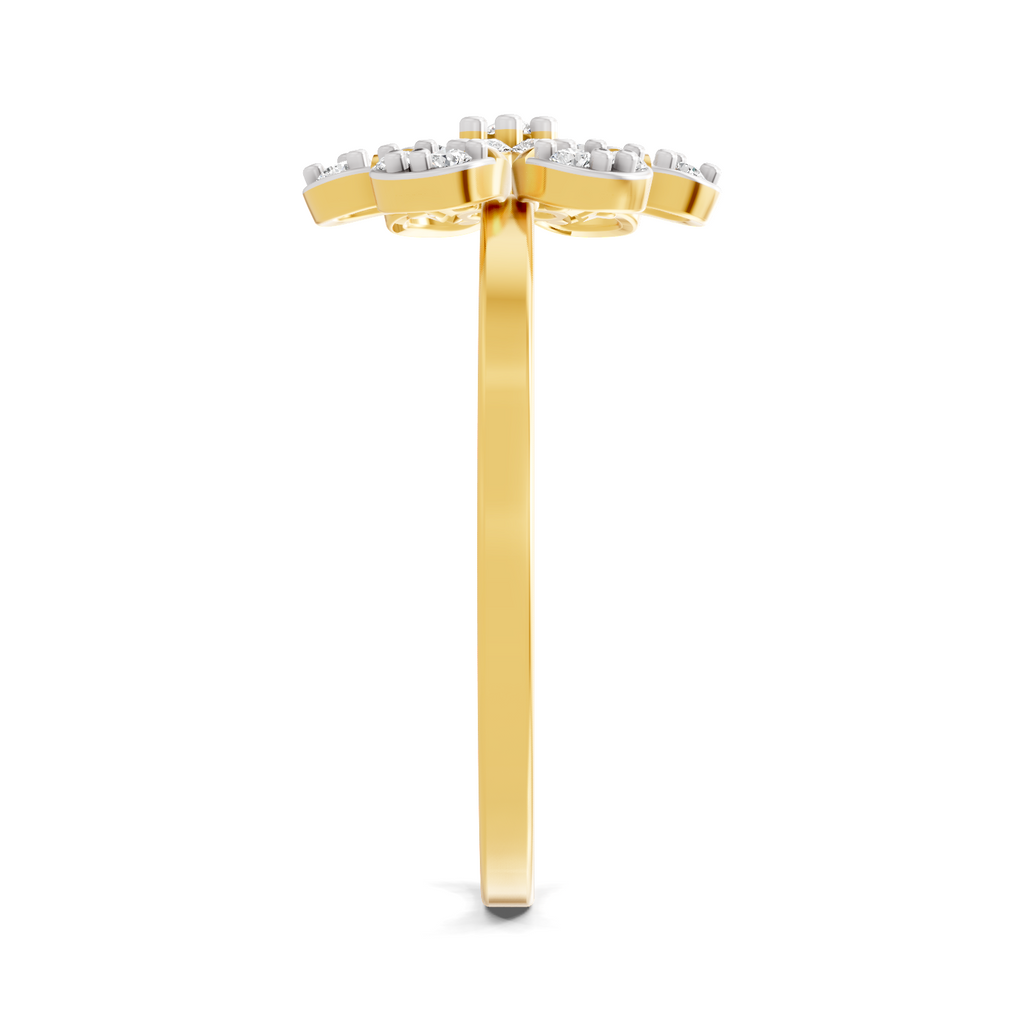 Lab Grown Diamond 0.25CT 925 Sterling Silver Gold Plated Round Shape Ring