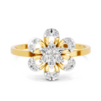 Lab Grown Diamond 0.25CT 925 Sterling Silver Gold Plated Round Shape Ring