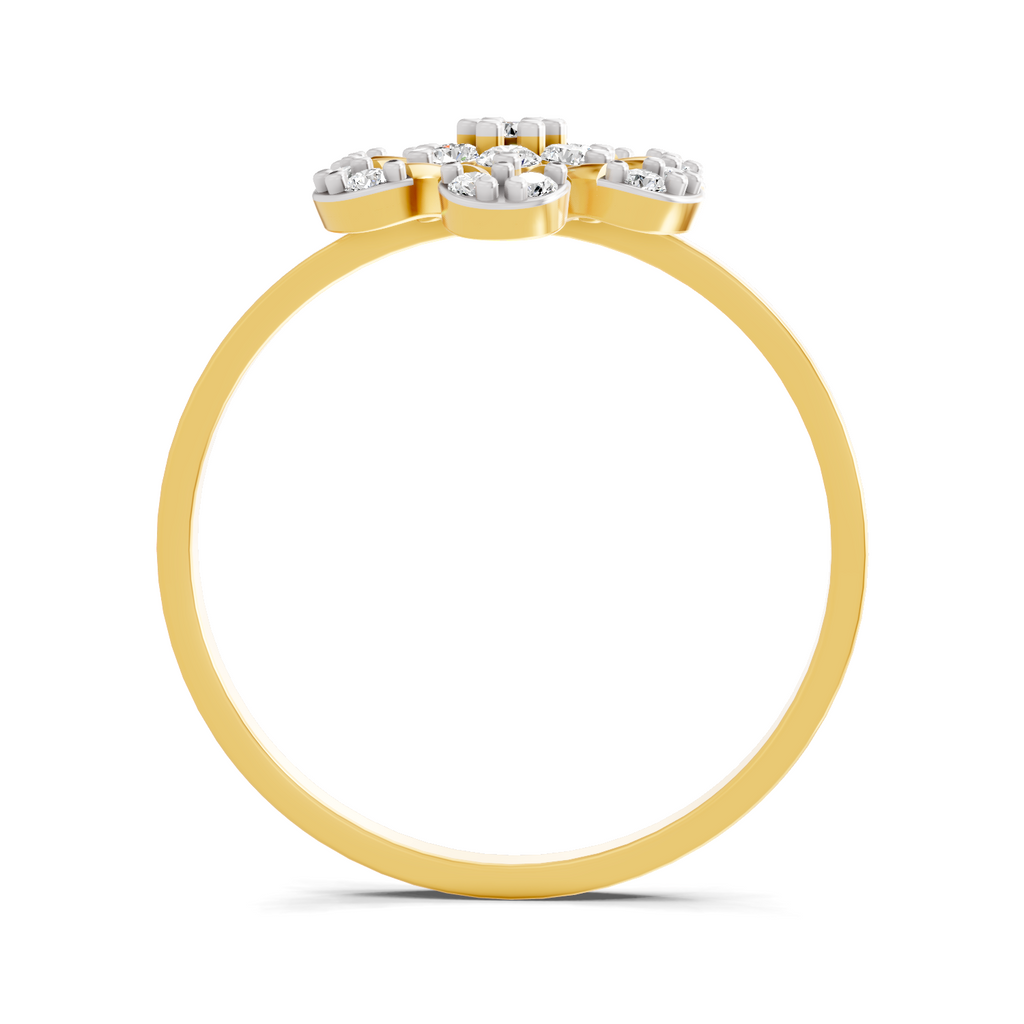 Lab Grown Diamond 0.25CT 925 Sterling Silver Gold Plated Round Shape Ring