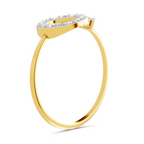Lab Grown Diamond 0.24CT 925 Sterling Silver Gold Plated Round Shape Ring