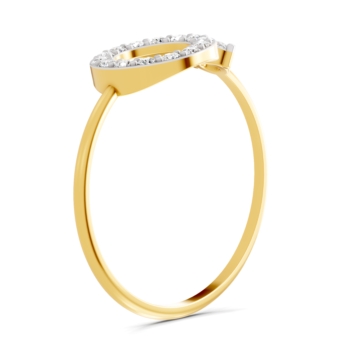Lab Grown Diamond 0.24CT 925 Sterling Silver Gold Plated Round Shape Ring