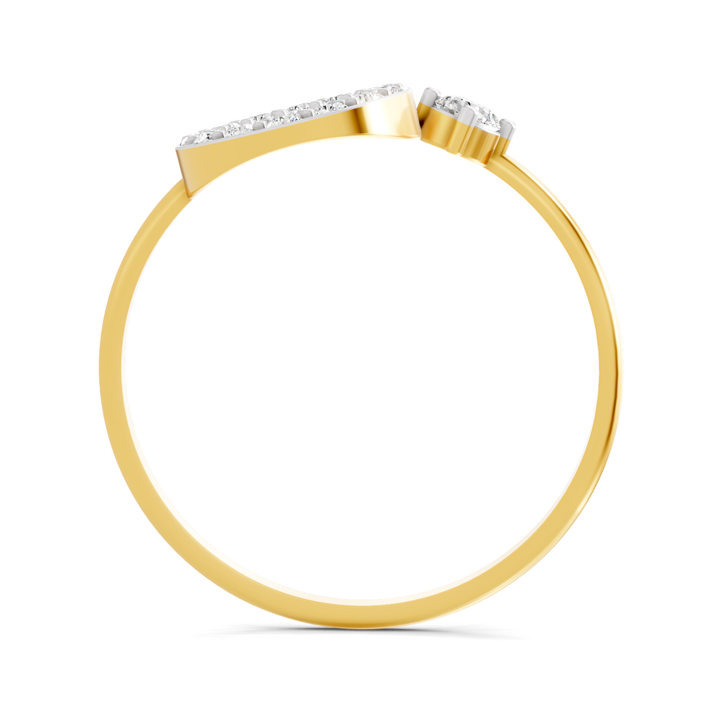 Lab Grown Diamond 0.24CT 925 Sterling Silver Gold Plated Round Shape Ring