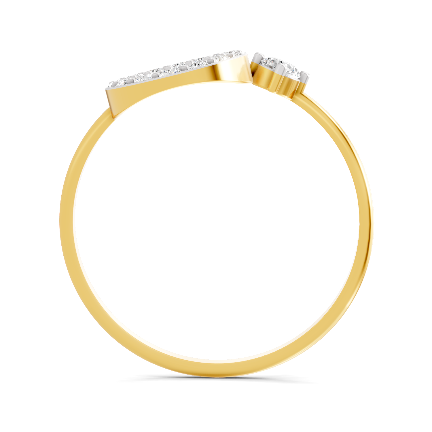 Lab Grown Diamond 0.24CT 925 Sterling Silver Gold Plated Round Shape Ring