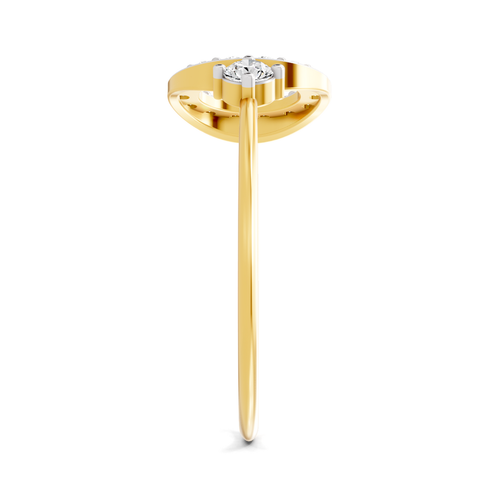 Lab Grown Diamond 0.24CT 925 Sterling Silver Gold Plated Round Shape Ring