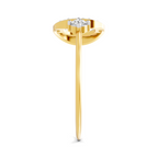 Lab Grown Diamond 0.24CT 925 Sterling Silver Gold Plated Round Shape Ring