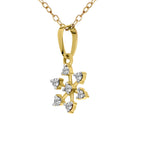 Lab Grown Diamond 0.15CT 925 Sterling Silver Gold Plated Round Shape Pendant