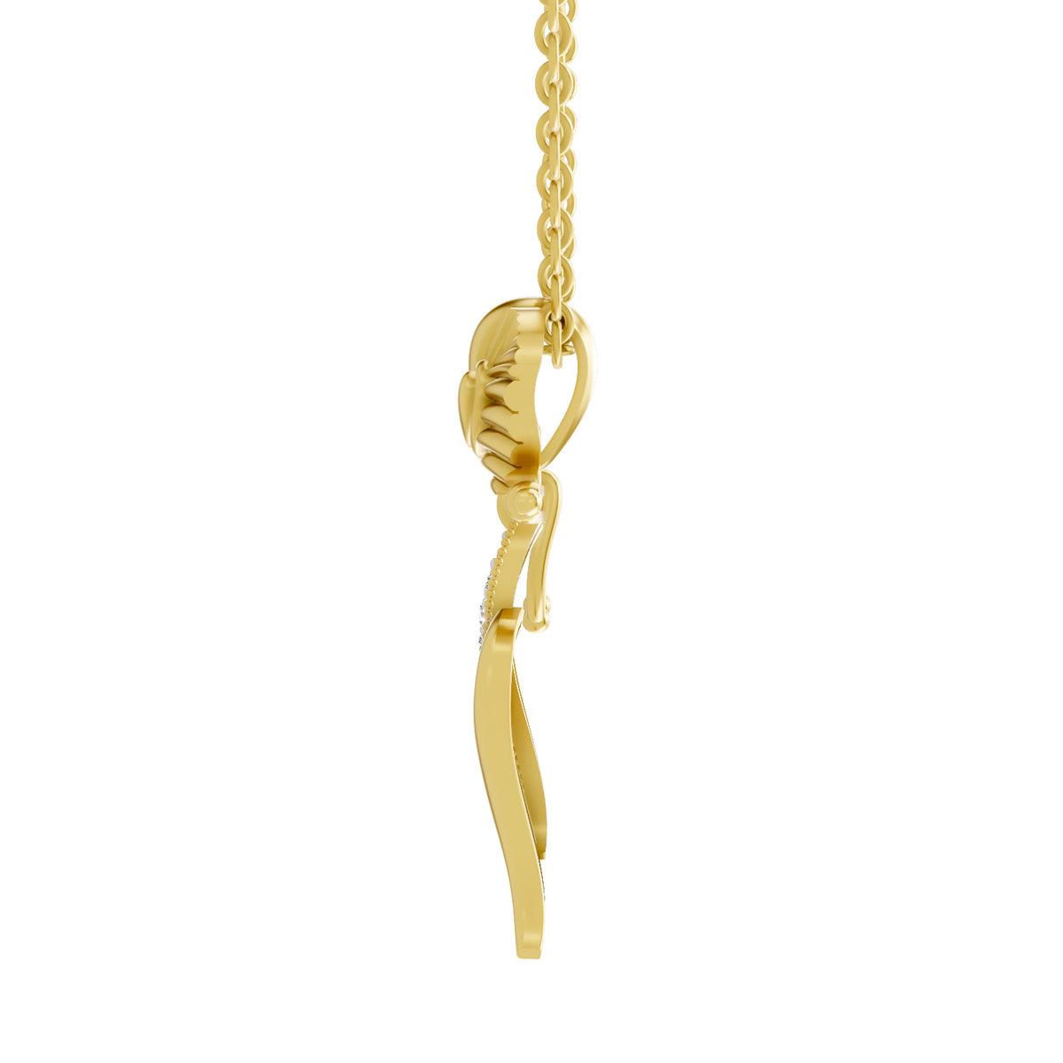 SPARQ Lord Krishna Bansuri & Peacock Feather Diamond Pendant For Men & Women