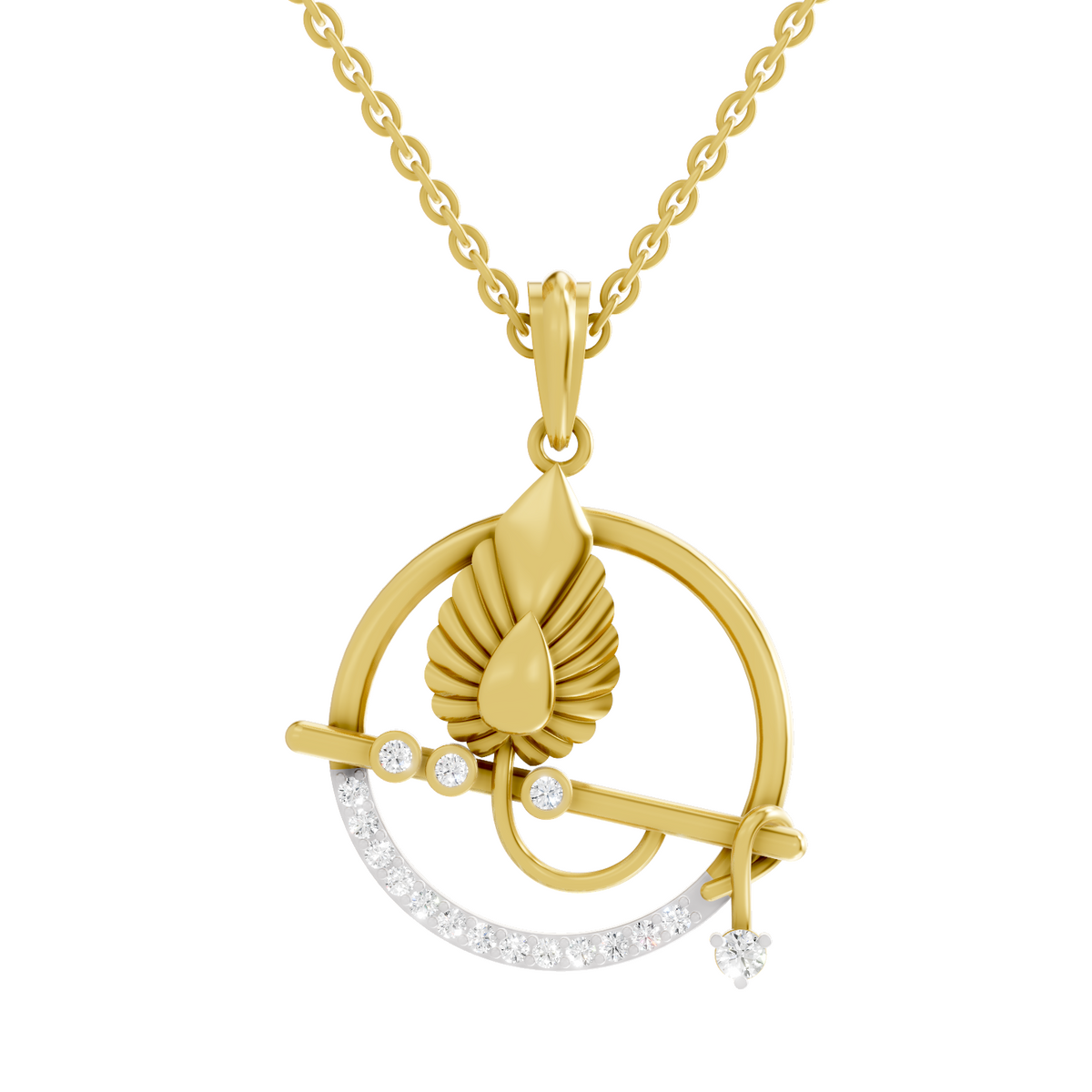 SPARQ Circular Krishna Bansuri Diamond Pendant For Men & Women