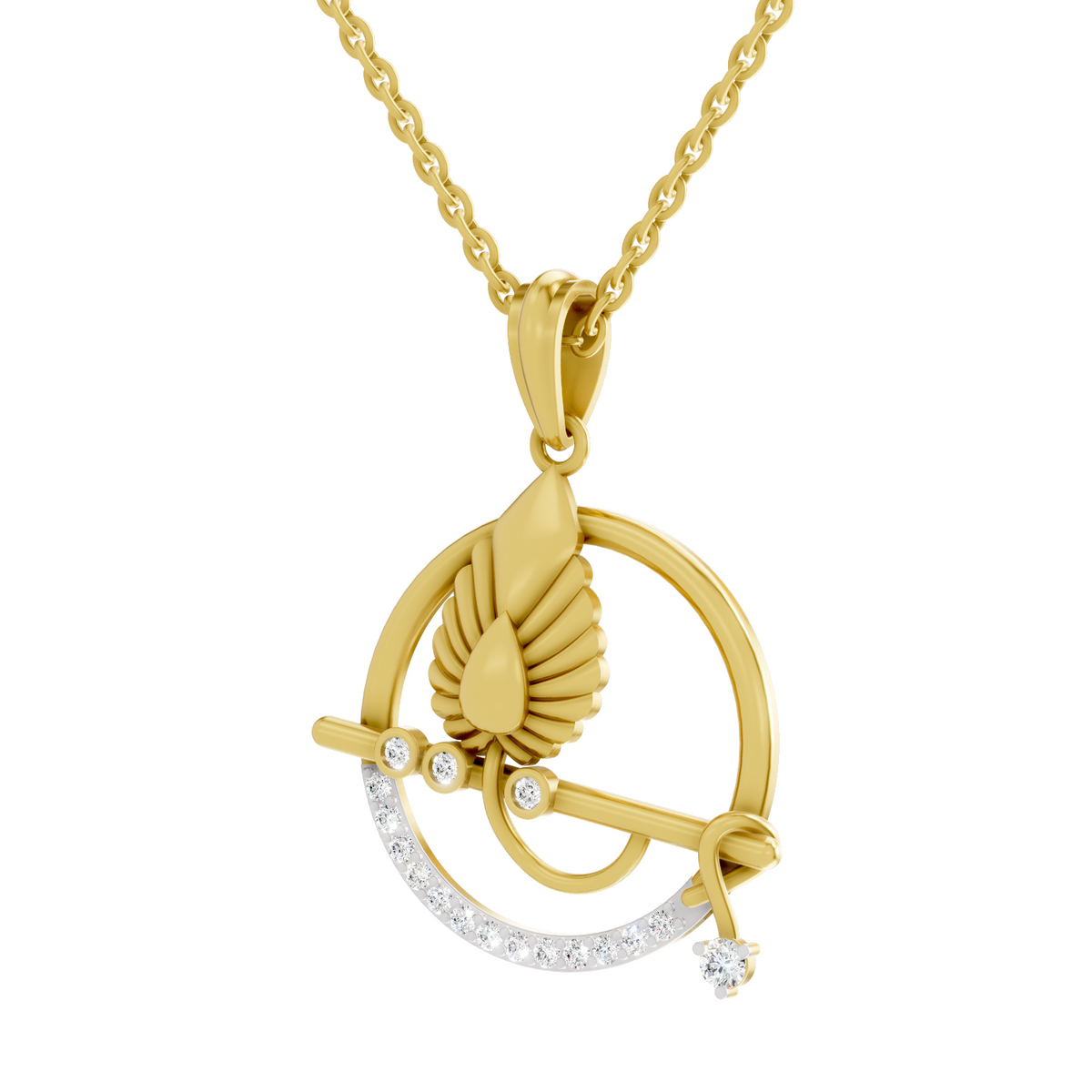 SPARQ Circular Krishna Bansuri Diamond Pendant For Men & Women