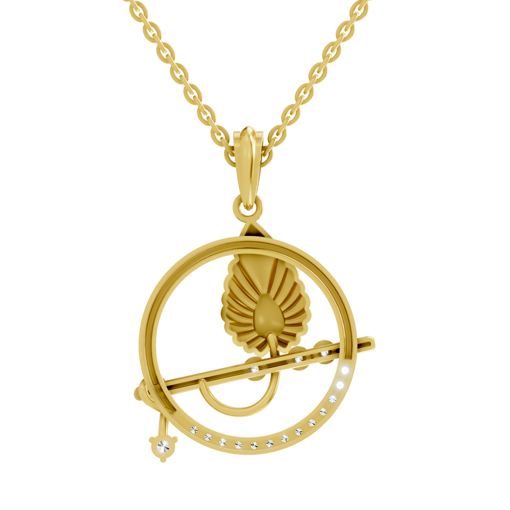 SPARQ Circular Krishna Bansuri Diamond Pendant For Men & Women