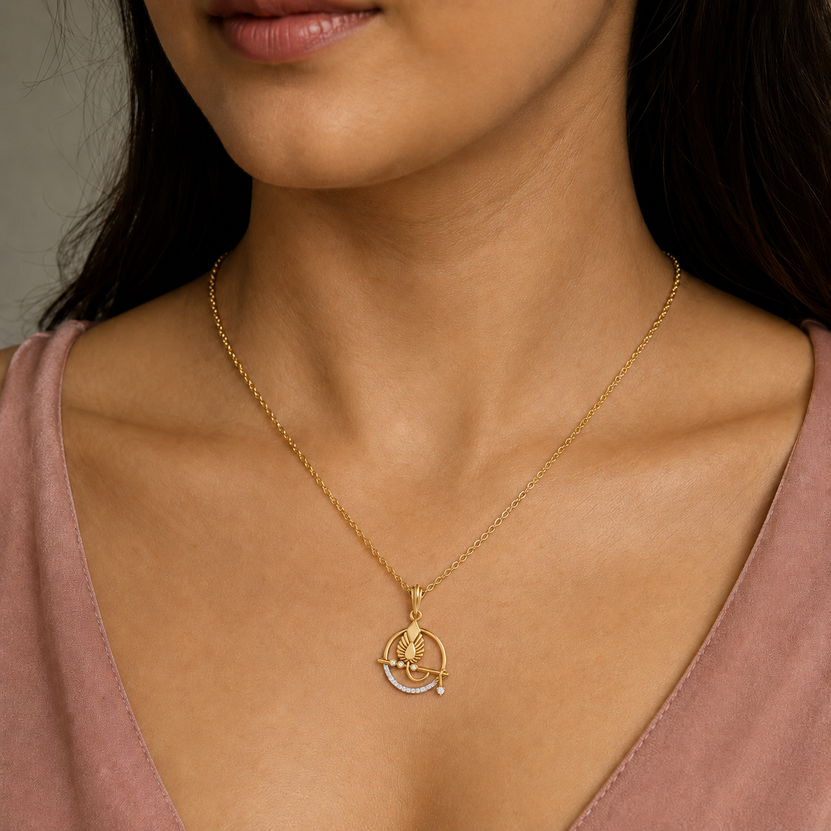 SPARQ Circular Krishna Bansuri Diamond Pendant For Men & Women